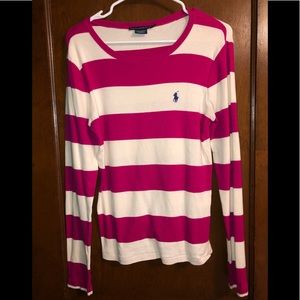 Ralph Lauren sport long sleeve striped tee